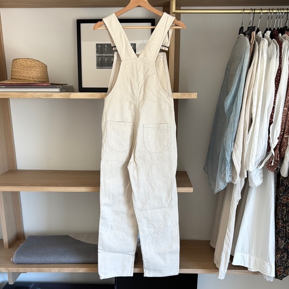 The Hey Gang Women's double knee Overalls in natural - Picture 7 of 12